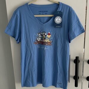New Life Is Good‎ Light Blue winter Adventure Graphic Tee large